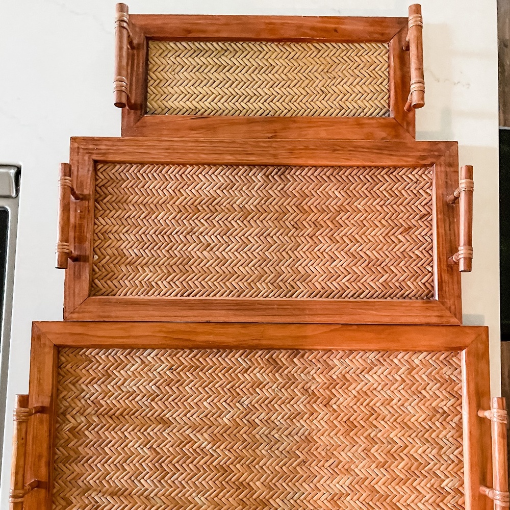 Large size Wooden Herringbone Serving Tray